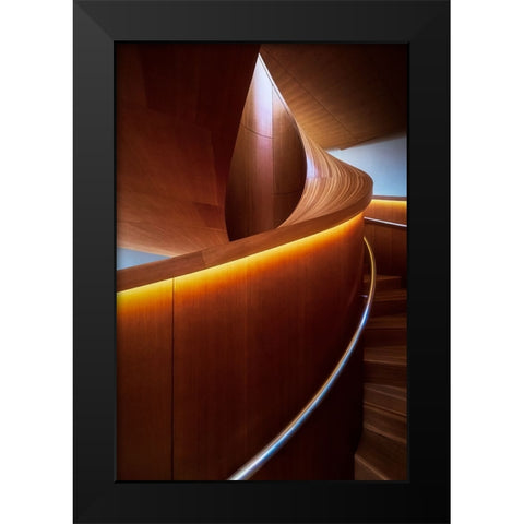 Stairs 6 Black Modern Wood Framed Art Print by Zhou, Steven