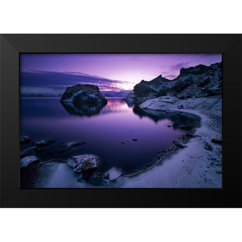 Ortus Solis Black Modern Wood Framed Art Print by Ingibergsson, Bragi