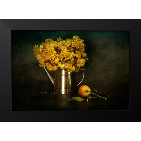 Helichrysum Arenarium/Altapn Otu Black Modern Wood Framed Art Print by Sahin, Ramiz