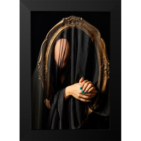 Faceless Black Modern Wood Framed Art Print by Shadkhast, Naghmeh