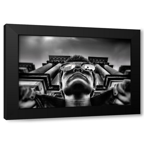 Untitled Black Modern Wood Framed Art Print by Hermann, Steve