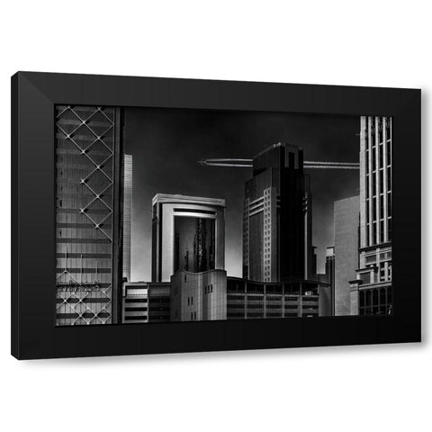 1 Million Black Modern Wood Framed Art Print by Alsharif, Yahia