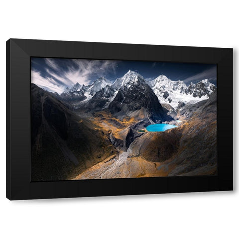 Blue Lagoon Black Modern Wood Framed Art Print by Nienartowicz, Karol