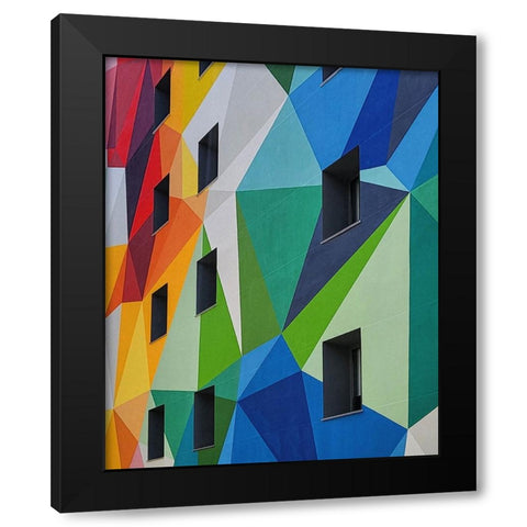 ORIGAMI Black Modern Wood Framed Art Print with Double Matting by Cedron, Mabel