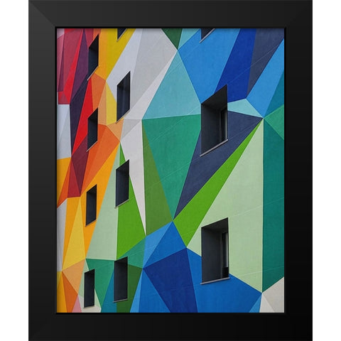 ORIGAMI Black Modern Wood Framed Art Print by Cedron, Mabel