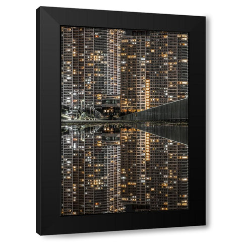 Mirror World Black Modern Wood Framed Art Print by Matsubara, Hiroki