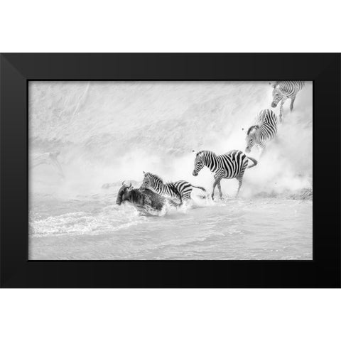 Crossing The RIVer Black Modern Wood Framed Art Print by D. Tang, Lisa