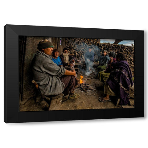 Rice Wine Bar Black Modern Wood Framed Art Print with Double Matting by Golani, Aharon