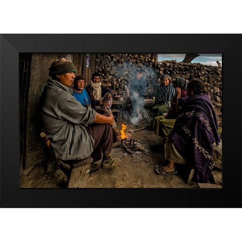 Rice Wine Bar Black Modern Wood Framed Art Print by Golani, Aharon