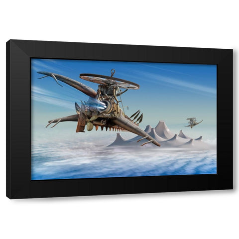Air Pursuit Black Modern Wood Framed Art Print with Double Matting by Penchev, Radoslav