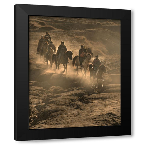 Wanderer Black Modern Wood Framed Art Print by Mikael, Fira