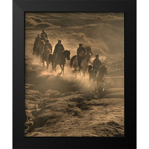 Wanderer Black Modern Wood Framed Art Print by Mikael, Fira