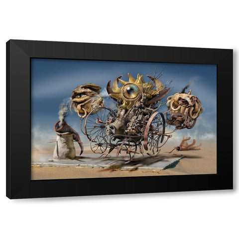 Beyond The Barrier Of Time Black Modern Wood Framed Art Print by Penchev, Radoslav