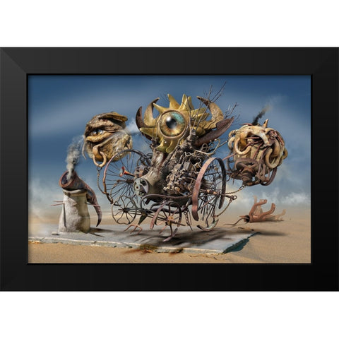 Beyond The Barrier Of Time Black Modern Wood Framed Art Print by Penchev, Radoslav