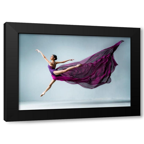 Dance In Purple Black Modern Wood Framed Art Print with Double Matting by Suharini, Mieke
