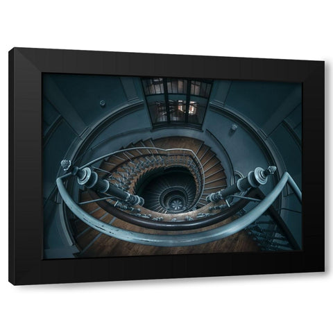 Swirl Black Modern Wood Framed Art Print with Double Matting by Derangowski, Lukasz