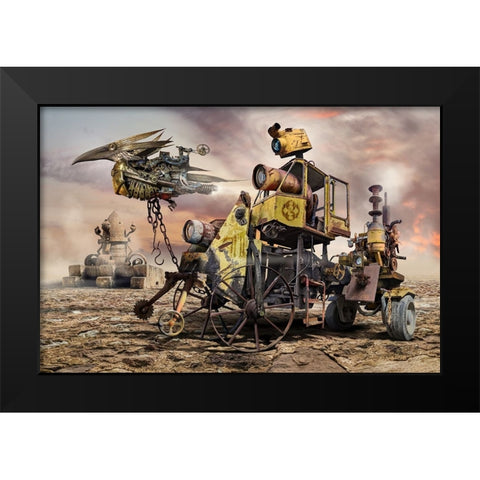 Exploring Misty Valley Black Modern Wood Framed Art Print by Penchev, Radoslav