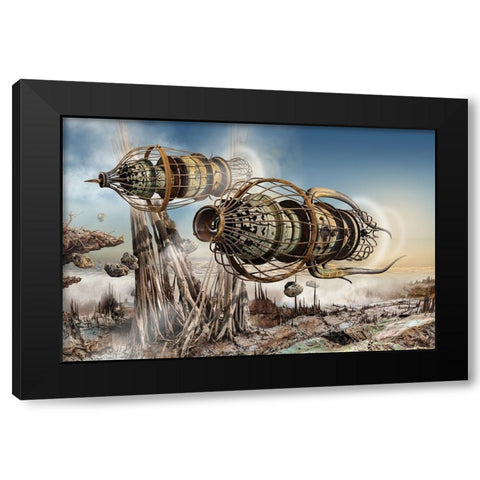 A Memory From The Future Black Modern Wood Framed Art Print with Double Matting by Penchev, Radoslav