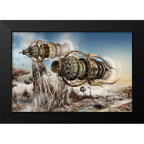 A Memory From The Future Black Modern Wood Framed Art Print by Penchev, Radoslav
