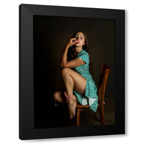 Sonya Black Modern Wood Framed Art Print by Rise, Zachar