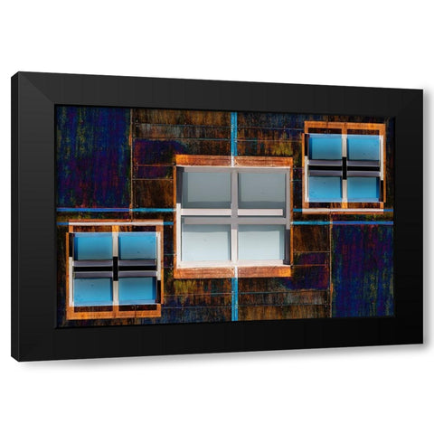 Windows Composition 6 Black Modern Wood Framed Art Print with Double Matting by Domont, Jois