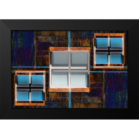 Windows Composition 6 Black Modern Wood Framed Art Print by Domont, Jois