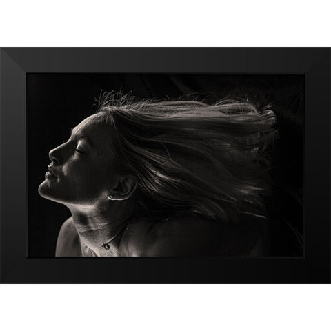 Portret Black Modern Wood Framed Art Print by Esto, Darija