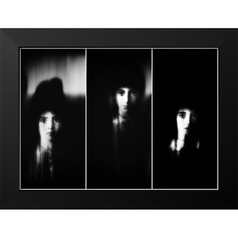 Sisters Black Modern Wood Framed Art Print by Droste, Holger
