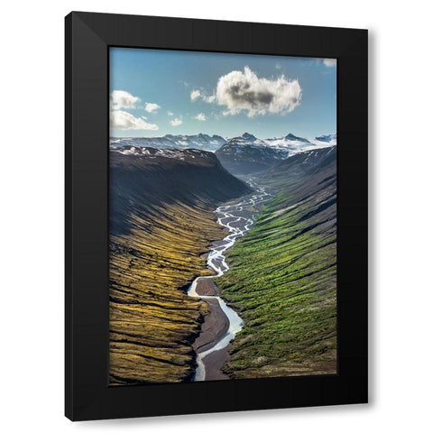 Two Worlds - Ice..Land Black Modern Wood Framed Art Print by Swiercz, Jacek
