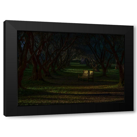 Empty Chair Black Modern Wood Framed Art Print with Double Matting by Tseng, Judy