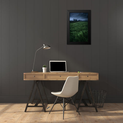 Lonely in the storm Black Modern Wood Framed Art Print by Daut, Remo