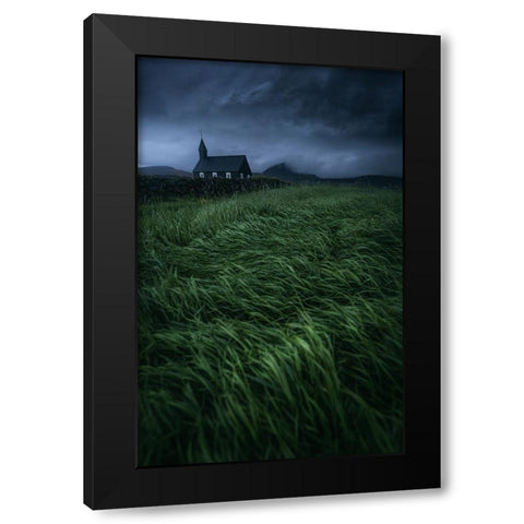 Lonely in the storm Black Modern Wood Framed Art Print with Double Matting by Daut, Remo