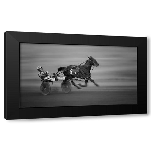Racing Black Modern Wood Framed Art Print by Aamp Wei, Shi