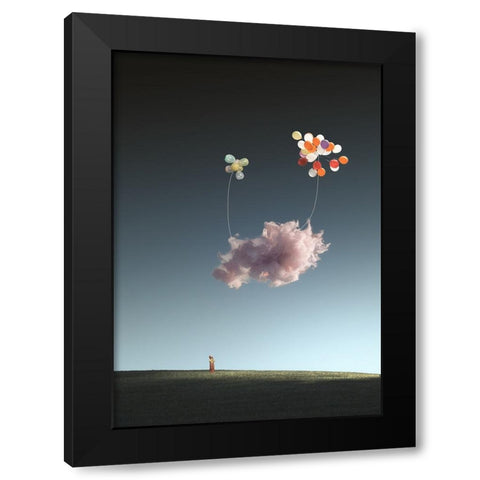Silent World Black Modern Wood Framed Art Print by CVV