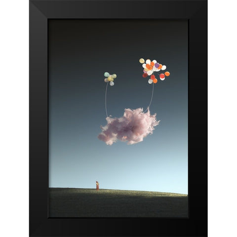 Silent World Black Modern Wood Framed Art Print by CVV