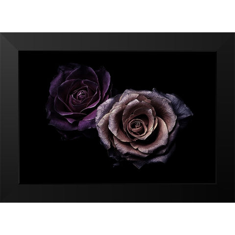 Roses Black Modern Wood Framed Art Print by Julie, Angel