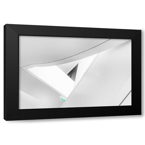 Exit Black Modern Wood Framed Art Print with Double Matting by Van Son, Greetje