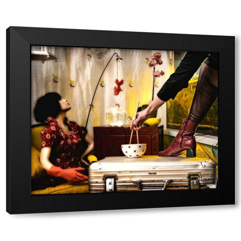 Sushi-Factory Black Modern Wood Framed Art Print with Double Matting by Ambra