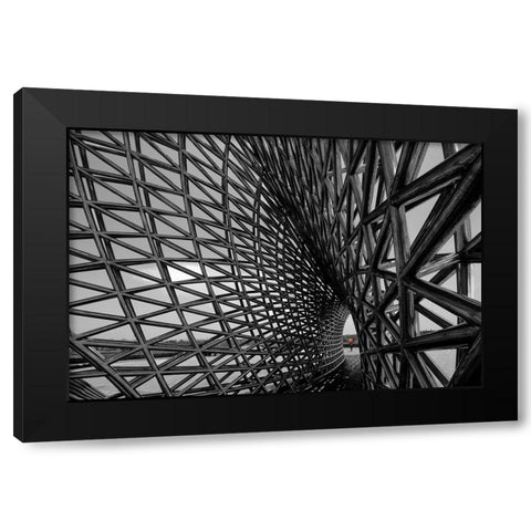Steel structure building 6 Black Modern Wood Framed Art Print with Double Matting by Konglingming