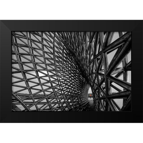 Steel structure building 6 Black Modern Wood Framed Art Print by Konglingming