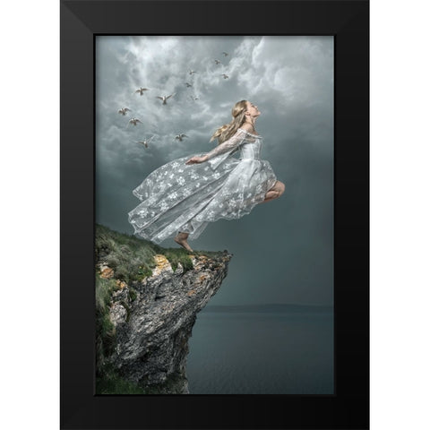Jumpfree Black Modern Wood Framed Art Print by Egger, Marcel