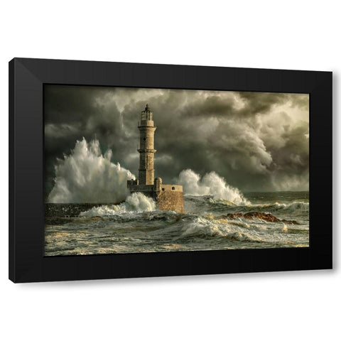 ChaniaStorm Black Modern Wood Framed Art Print by Egger, Marcel