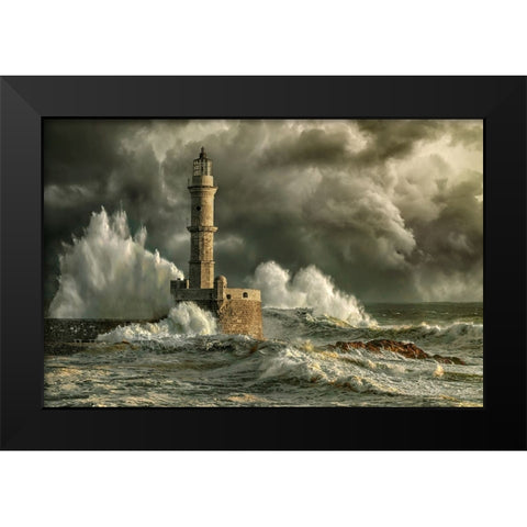 ChaniaStorm Black Modern Wood Framed Art Print by Egger, Marcel
