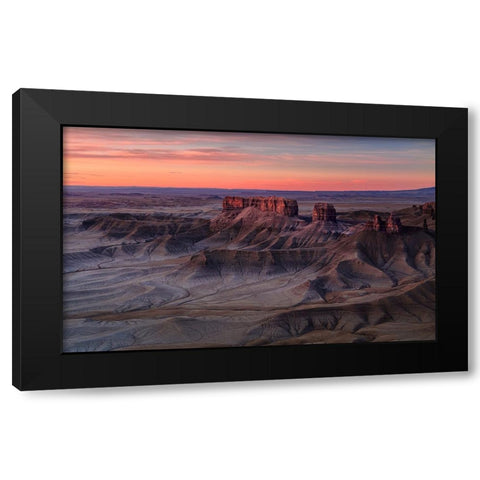 Morning Of Wild Land Black Modern Wood Framed Art Print with Double Matting by Jin, Jie