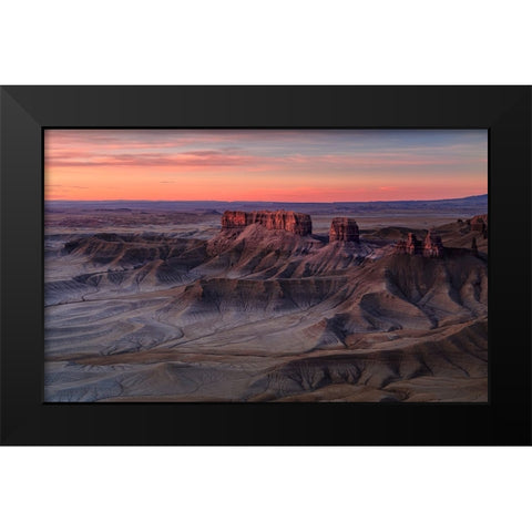 Morning Of Wild Land Black Modern Wood Framed Art Print by Jin, Jie