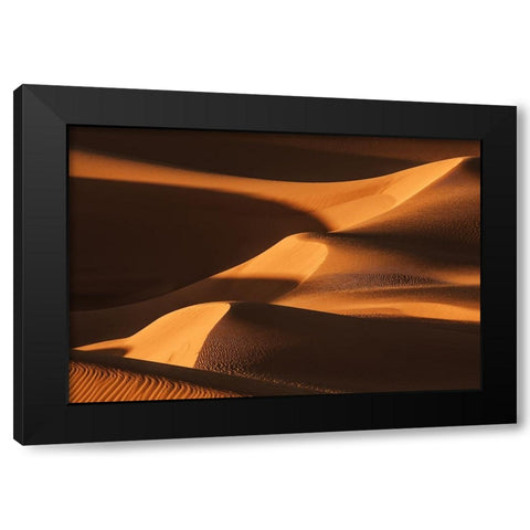 The Sand Dune Ladder Black Modern Wood Framed Art Print by Qiu, Jenny
