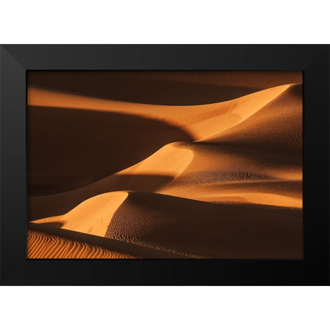 The Sand Dune Ladder Black Modern Wood Framed Art Print by Qiu, Jenny
