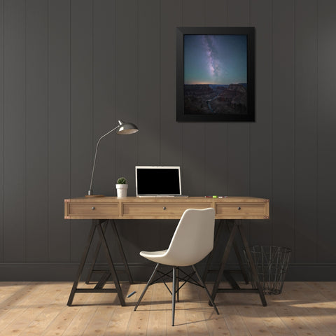 Grand Canyon and Milky Way Black Modern Wood Framed Art Print by Wei, Willa
