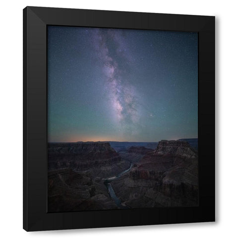 Grand Canyon and Milky Way Black Modern Wood Framed Art Print by Wei, Willa