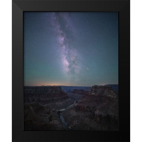 Grand Canyon and Milky Way Black Modern Wood Framed Art Print by Wei, Willa